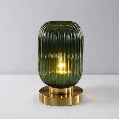 Ribbed Glass Table Lamp - Glintora