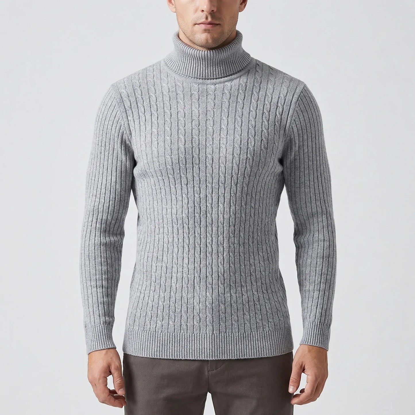 Ribbed Roll-Neck Men's Knitwear - Nicolas