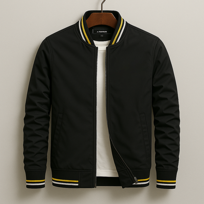 Ribbed Trim Men's Bomber Jacket - Virgil