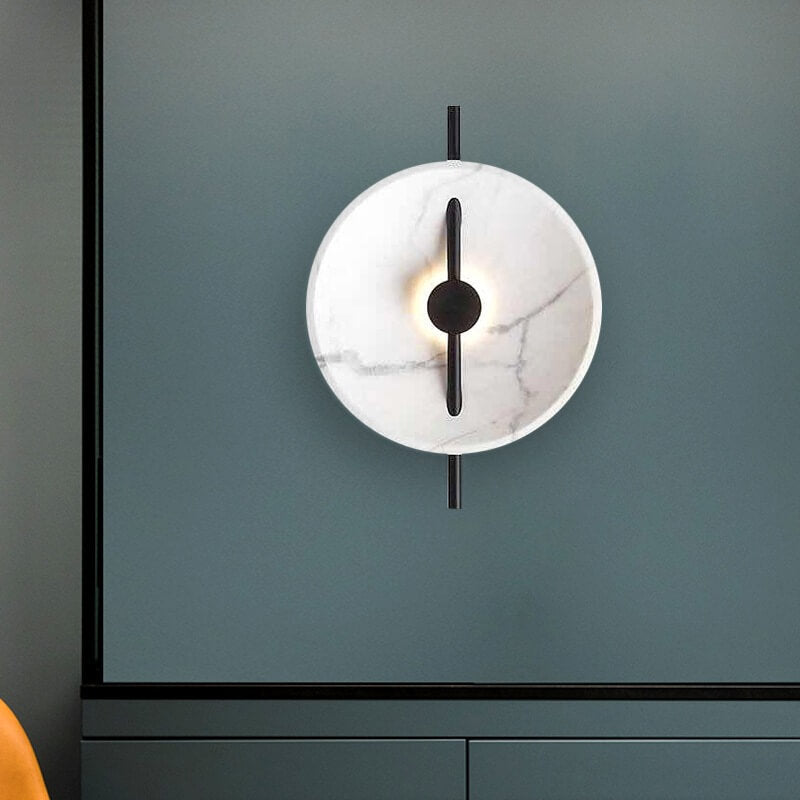 Round Marble Effect Sconce -  Marbelleo