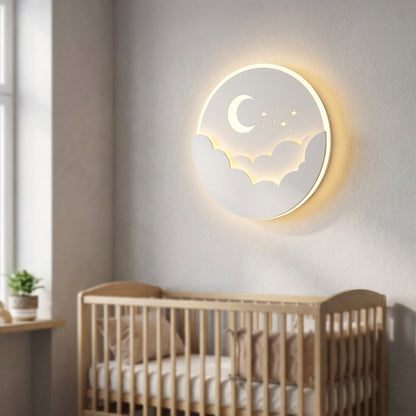 Round Moon And Stars Wall Light -  Skylume