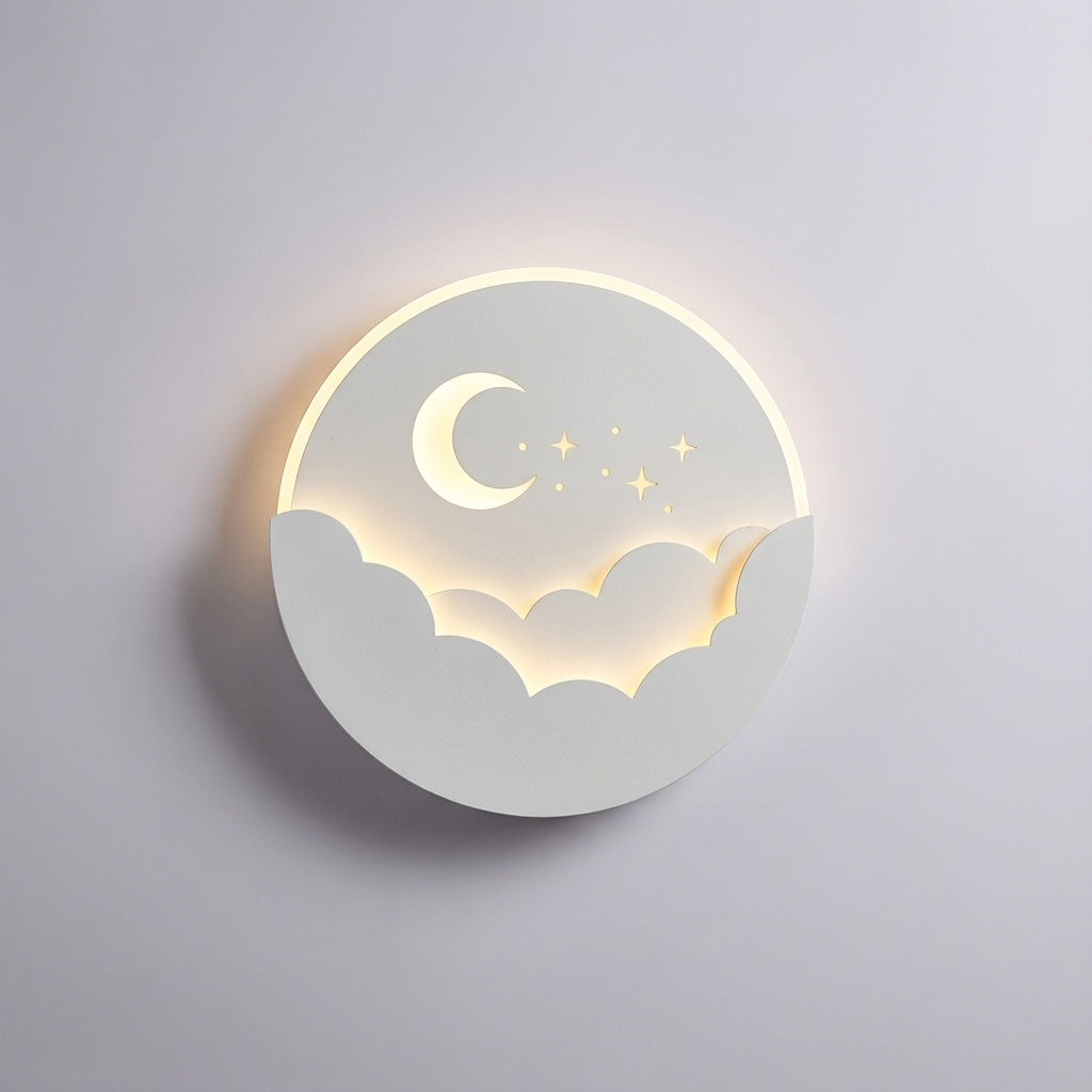 Round Moon And Stars Wall Light -  Skylume