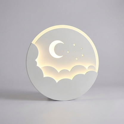 Round Moon And Stars Wall Light -  Skylume