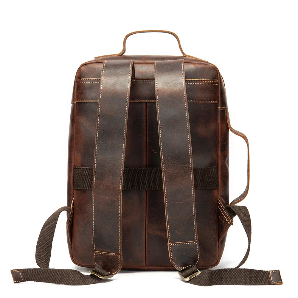 Rugzak Z Crazy Horse Skóry - LuxeBackpack 