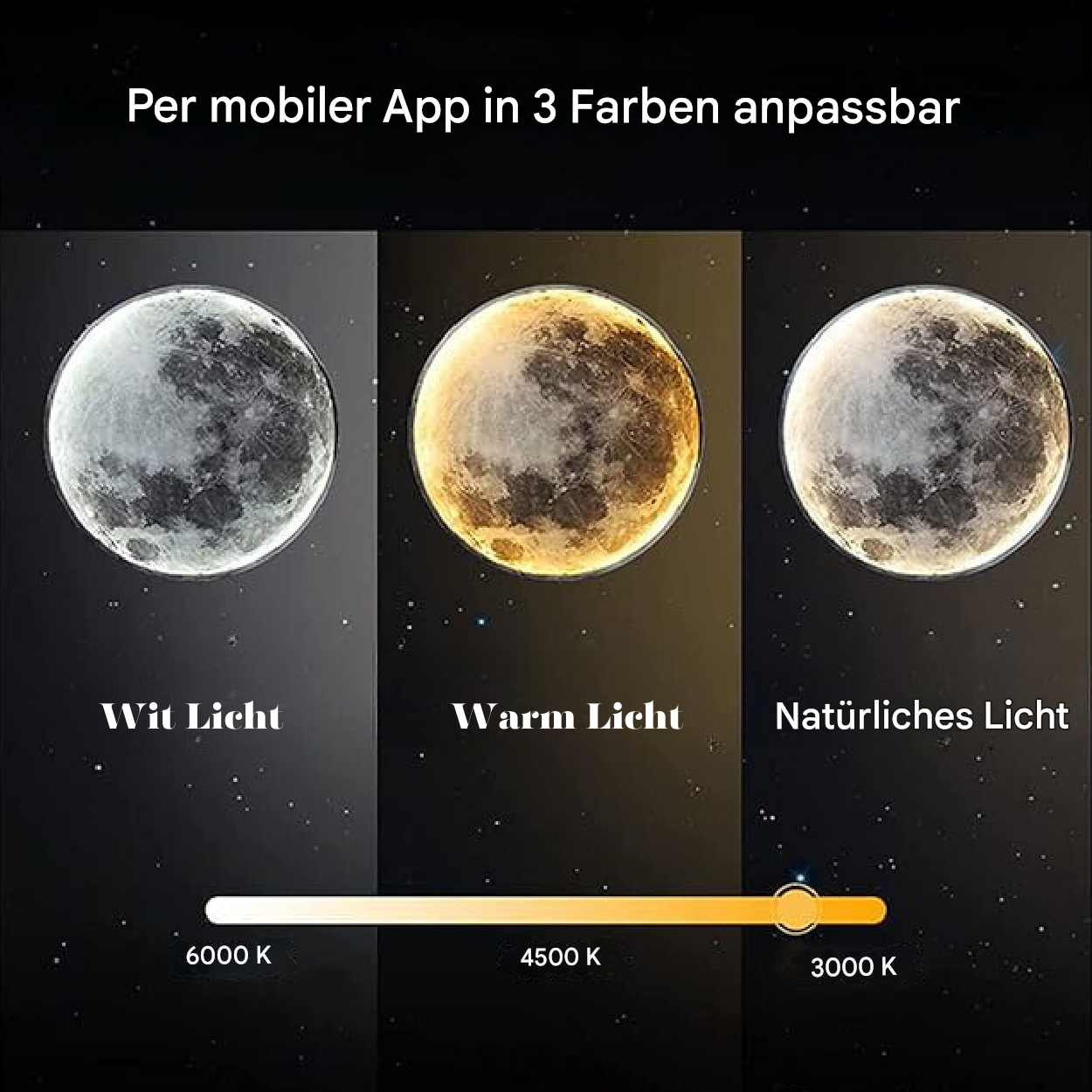 Runde Wandlampe Mit Monddruck - Moonique