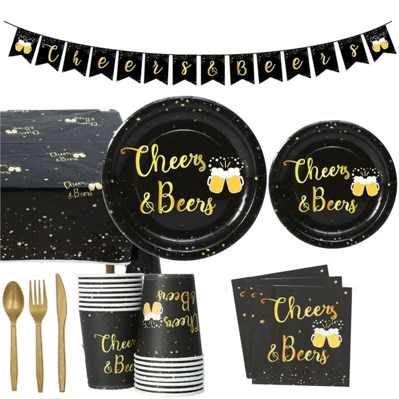 Engångsset med partytallrikar "Cheers & Beers" (för 16 gäster) – CheersSet Oktoberfest 2026