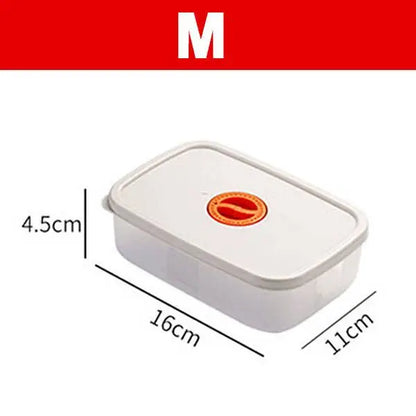 Weiße Kunststoff-Aufbewahrungsbox mit Deckel, 16x11x4,5 cm, stapelbar, luftdicht, Größe M.