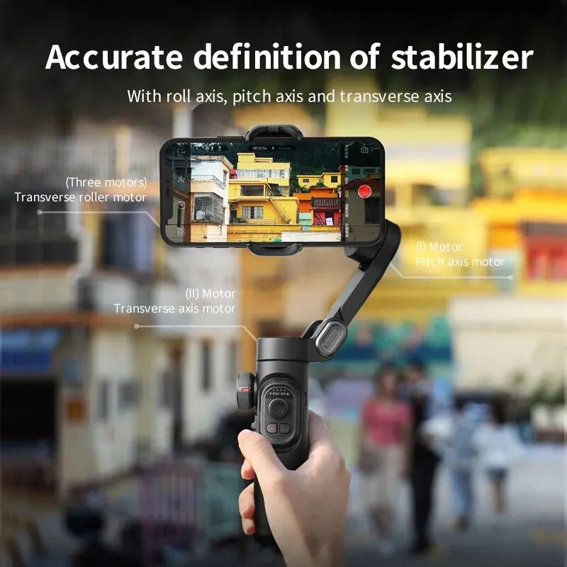3-axlad smartphone-gimbalstabilisator med AI-spårning och ansiktsigenkänning – Alvion