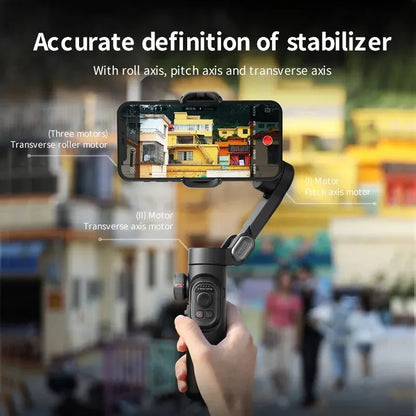 3-axlad smartphone-gimbalstabilisator med AI-spårning och ansiktsigenkänning – Alvion