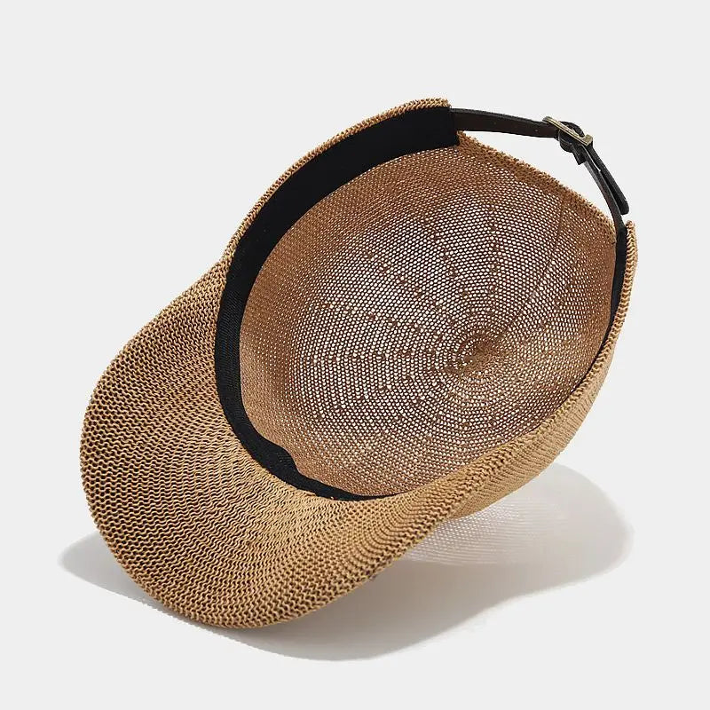 Trendig flätad solhatt med bred skärm - SunWeave Style