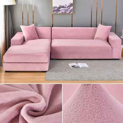 Stretch-veloursofföverdrag med lyxig finish – Sofina