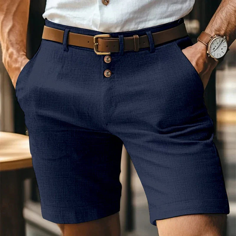 Andningsbar & vintage slim-fit sommarshorts för herrar – Lennart
