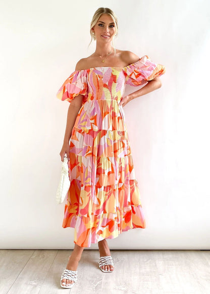 Off-shoulder midiklänning – Talia