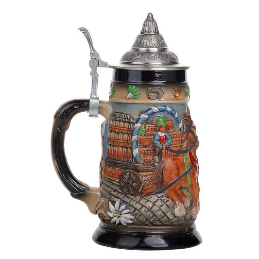 Ölkrus med relief och tennlock (0,8 l) – GaudiKrug Oktoberfest 2026