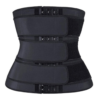 Schwarzer Taillentrainer Korsett, verstellbar, Neopren, Fitness, Bauchweg, Damenmode.