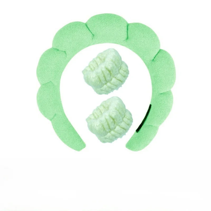 Plush Spa Huvudband och handledsband-set - Fluffiea