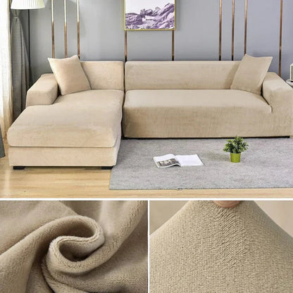 Stretch-veloursofföverdrag med lyxig finish – Sofina