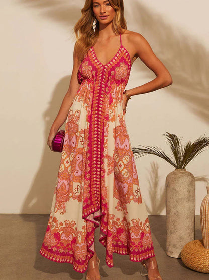 Luftig och stylig boho-maxiklänning med halterneck för damer – Naya