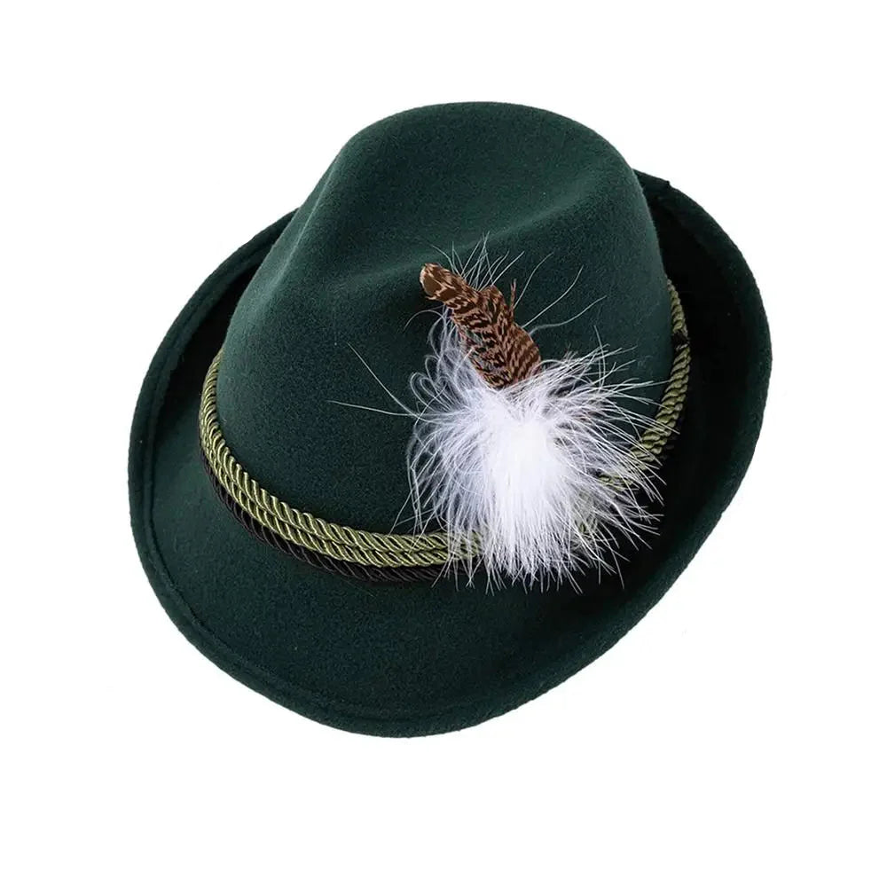 Traditionell bayersk hatt med fjäder – AlpenHut Oktoberfest 2026