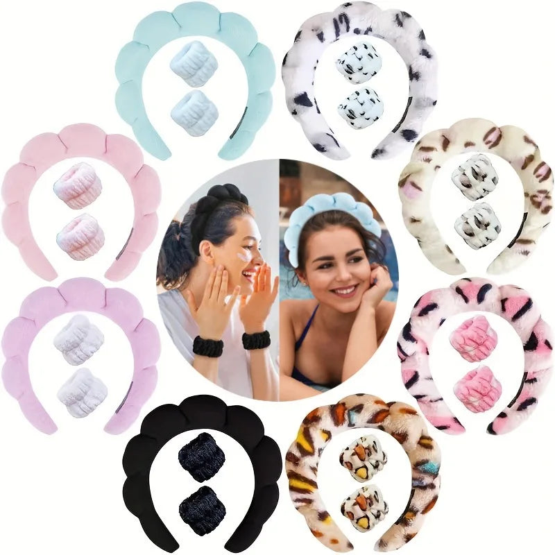 Plush Spa Huvudband och handledsband-set - Fluffiea