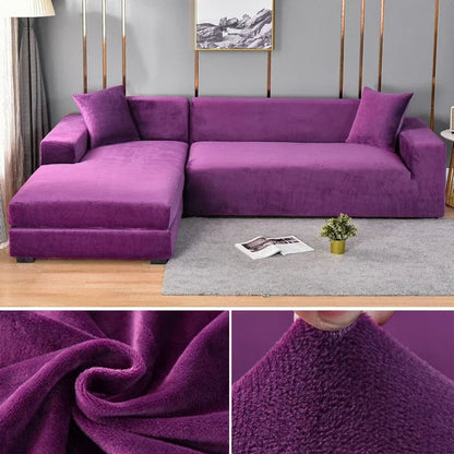 Stretch-veloursofföverdrag med lyxig finish – Sofina