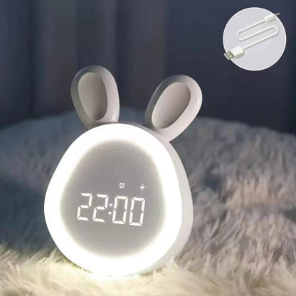 Kaninformad barnklocka med LED-nattljus - BunniGlow