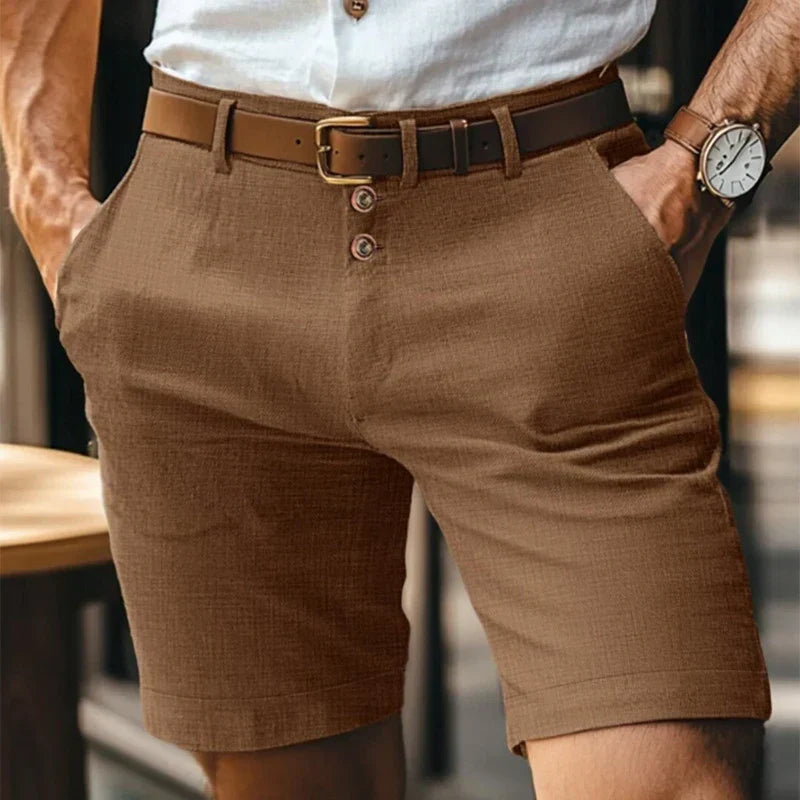 Andningsbar & vintage slim-fit sommarshorts för herrar – Lennart