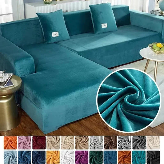 Stretch-veloursofföverdrag med lyxig finish – Sofina