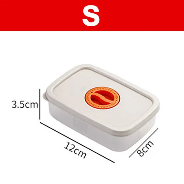 Kleiner weißer Kunststoffbehälter mit Deckel, 12x8x3,5 cm, ideal für Lebensmittelaufbewahrung.