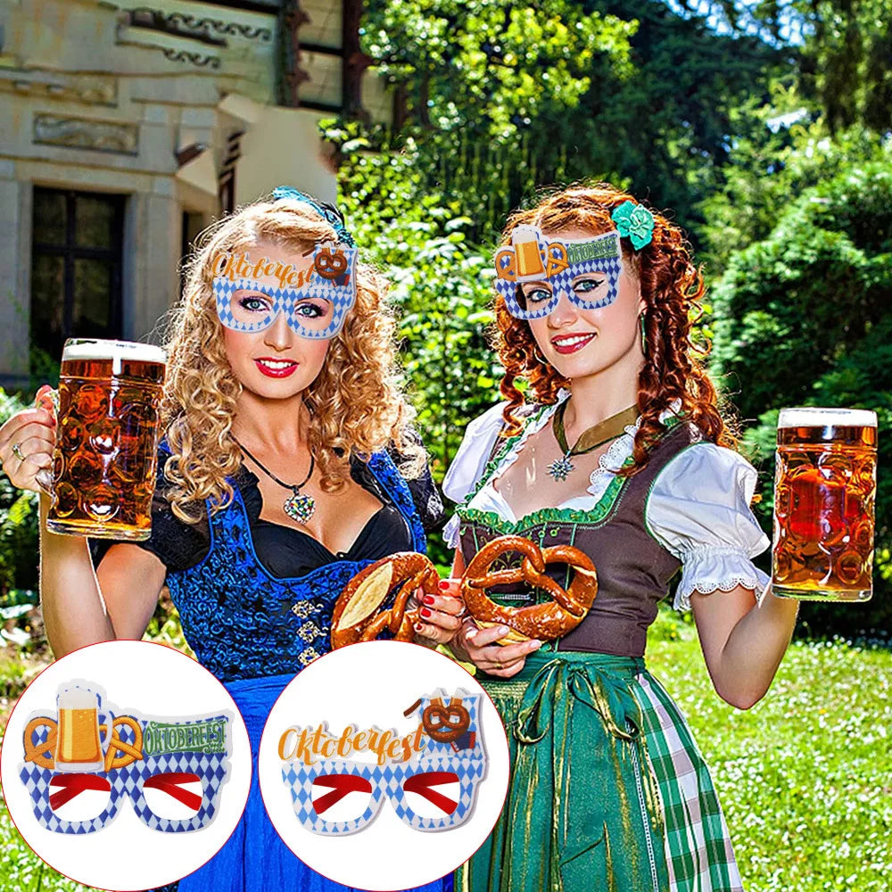 Partyglasögonset i oktoberfestdesign (12-delat) - 1+1 gratis - Skämtglasögon Oktoberfest 2026