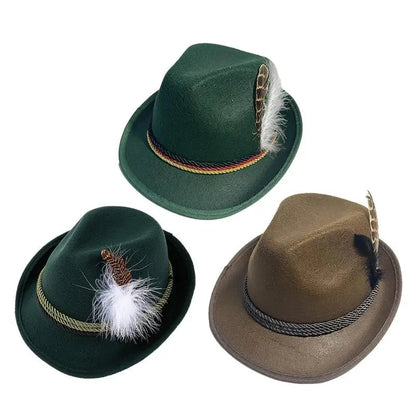 Traditionell bayersk hatt med fjäder – AlpenHut Oktoberfest 2026