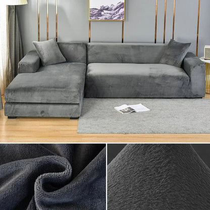 Stretch-veloursofföverdrag med lyxig finish – Sofina