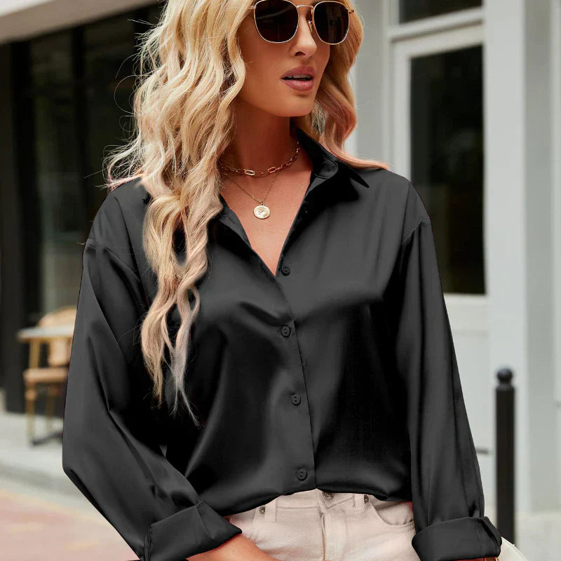 Elegant satinerad damblus för hösten – Mireille