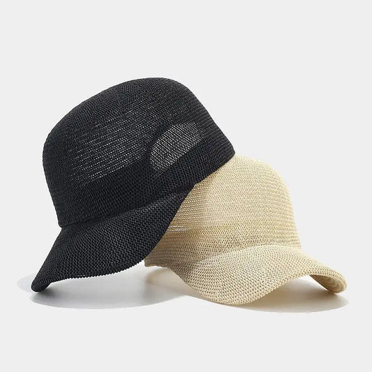 Trendig flätad solhatt med bred skärm - SunWeave Style