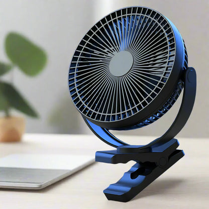 Bärbar USB-fläkt med 10000 mAh-batteri och klämma – Zephyr
