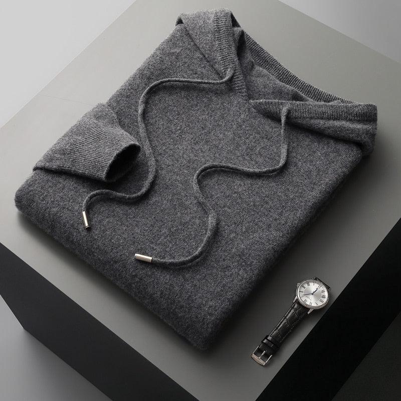 Herrhoodie i merinoull – Cassiano höstedition