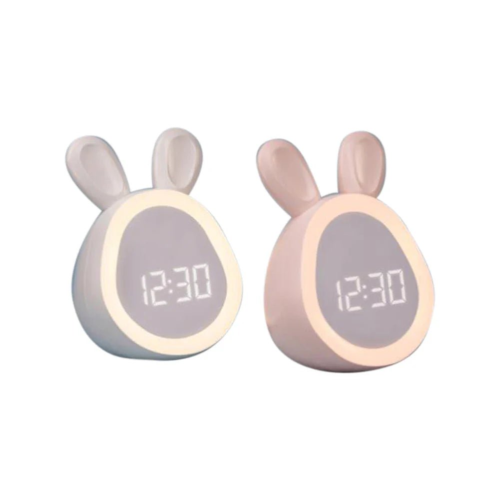 Kaninformad barnklocka med LED-nattljus - BunniGlow