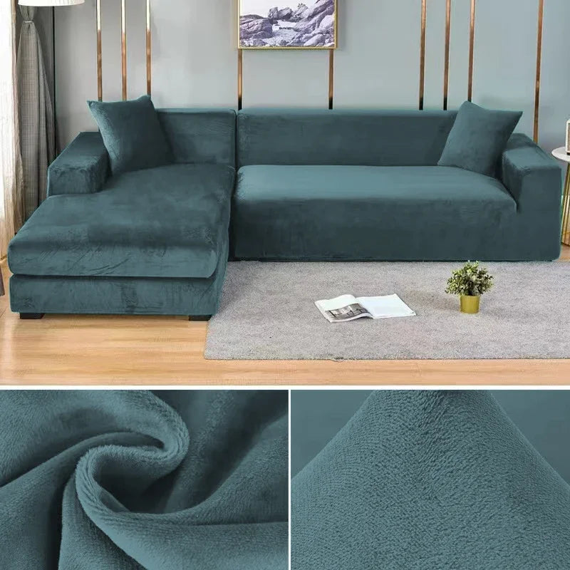 Stretch-veloursofföverdrag med lyxig finish – Sofina