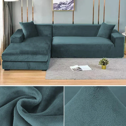 Stretch-veloursofföverdrag med lyxig finish – Sofina