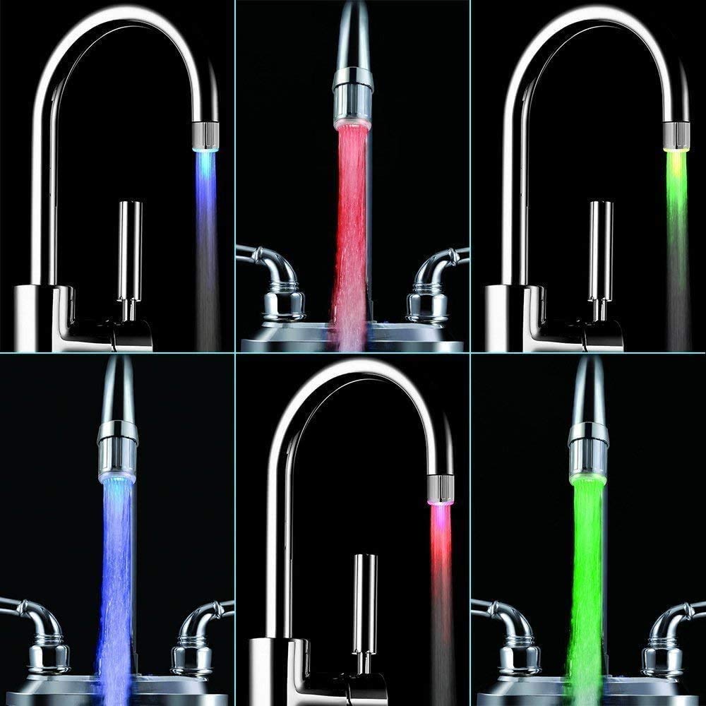 LED-Wasserhahn mit Farbwechsel, Chrom, modern, Küche, Bad, energiesparend, stilvoll.