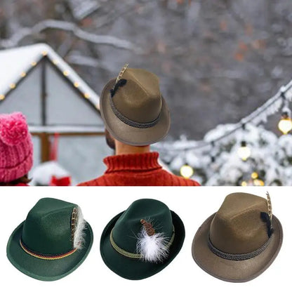 Traditionell bayersk hatt med fjäder – AlpenHut Oktoberfest 2026