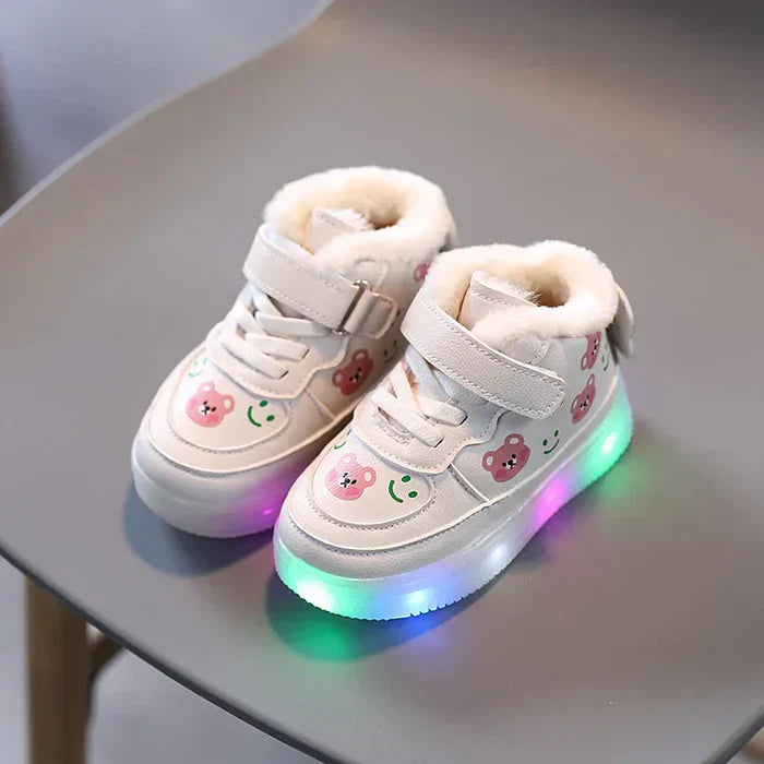 Höstlysande barn-LED-sneakers med komfortsula – HöstGlimmerSteg