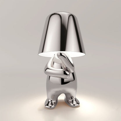 Silberne Hasenlampe, modernes Design, Tischleuchte, Metall, dekorative Beleuchtung, Wohnzimmer.