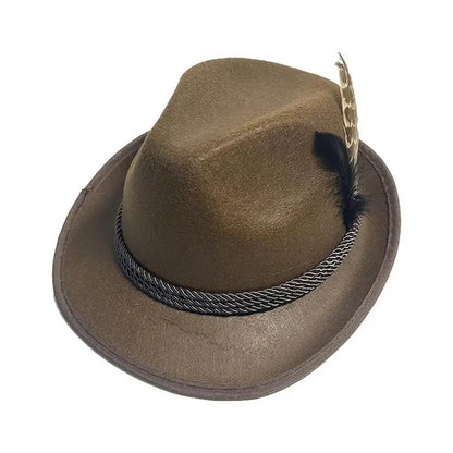 Traditionell bayersk hatt med fjäder – AlpenHut Oktoberfest 2026