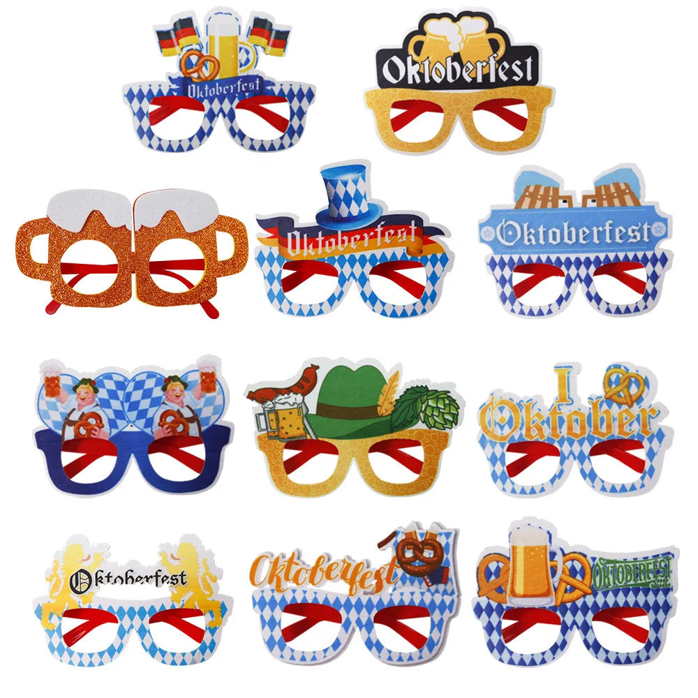 Partyglasögonset i oktoberfestdesign (12-delat) - 1+1 gratis - Skämtglasögon Oktoberfest 2026