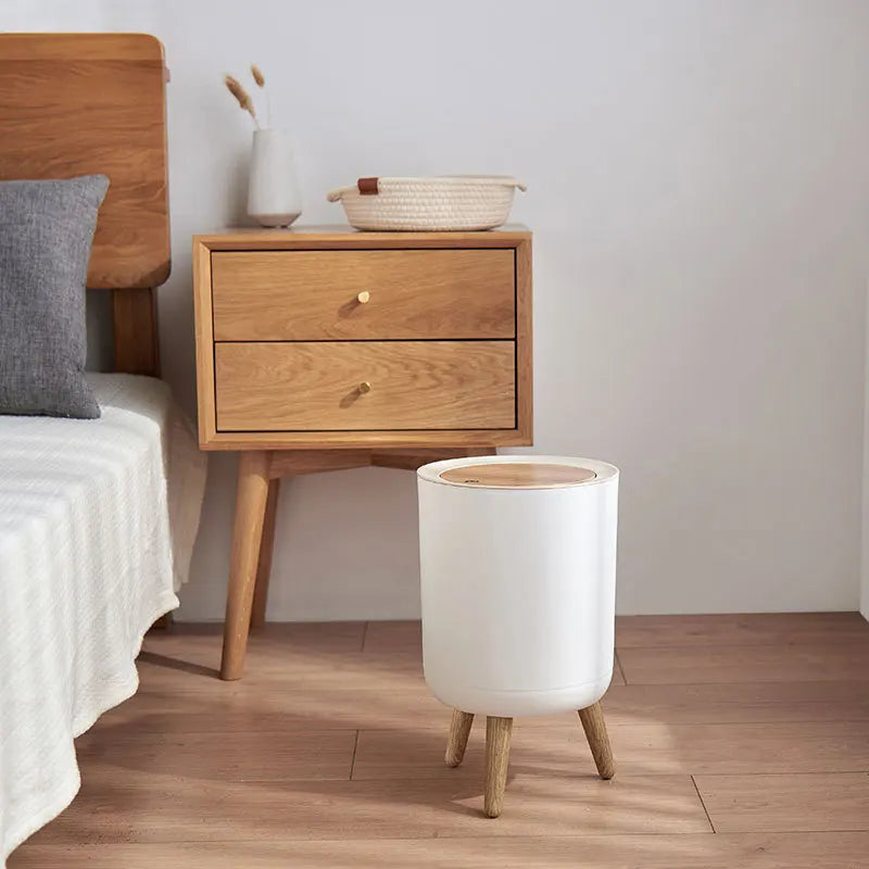Soptunna med träfot och trycklock – EcoBin