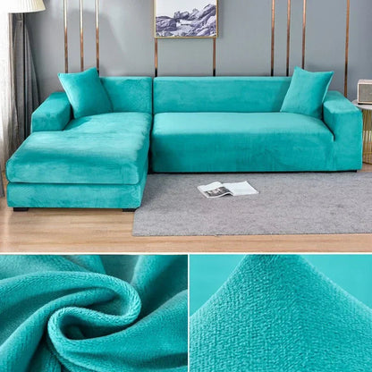Stretch-veloursofföverdrag med lyxig finish – Sofina