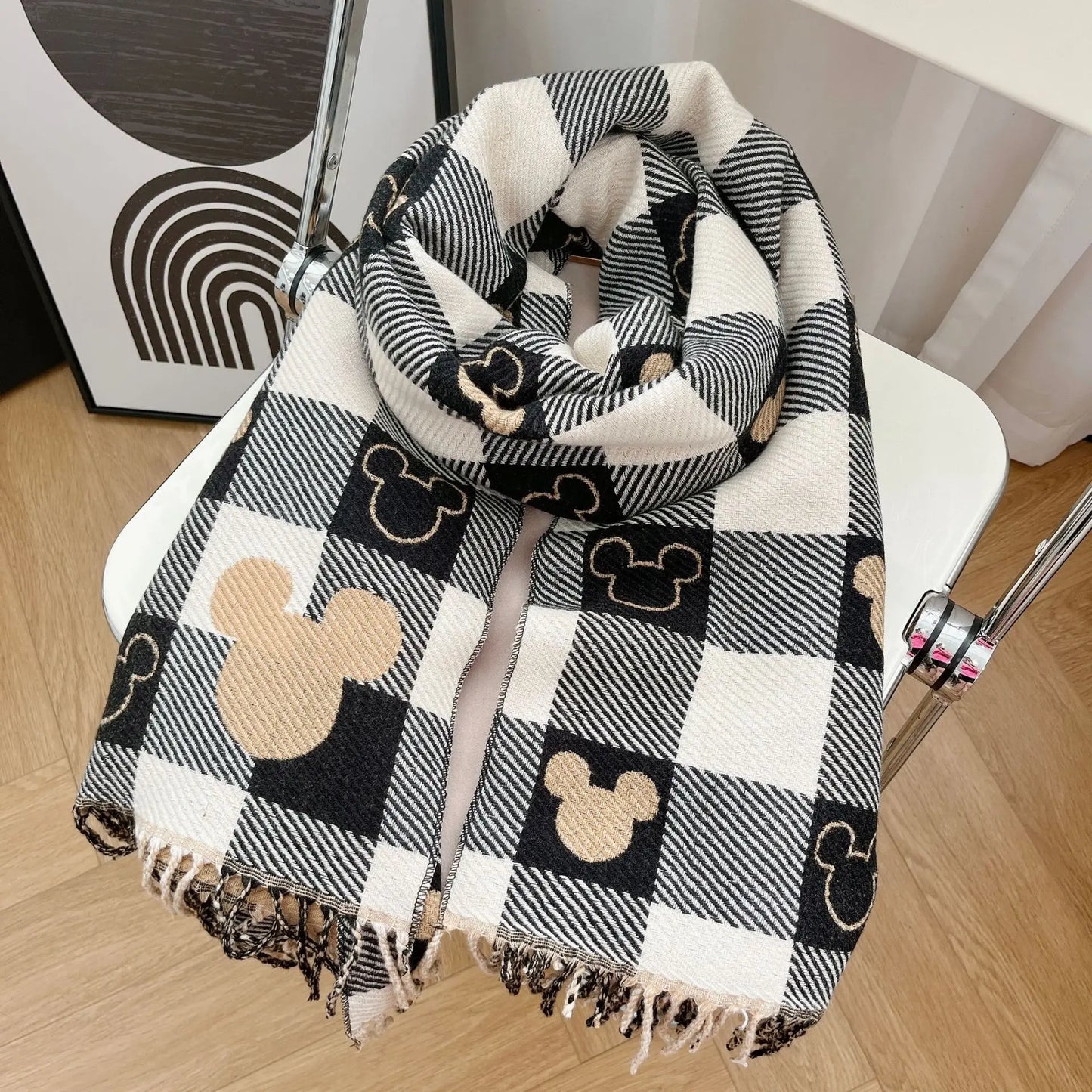Mjuk scarf med vintermotiv för damer - Yara