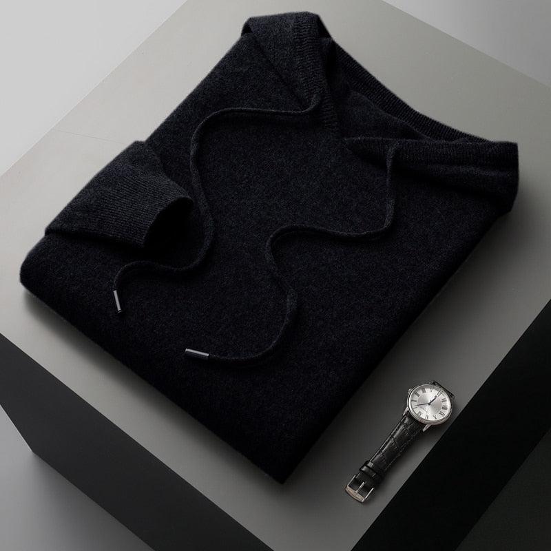 Herrhoodie i merinoull – Cassiano höstedition