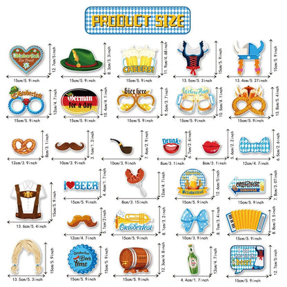 Fotorekvisita-set i Oktoberfest-design (30-delat) - 1+1 gratis - GaudiSpaß Oktoberfest 2026